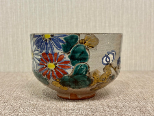 SBKTB201 乾山造 満菊 茶碗 京燒
