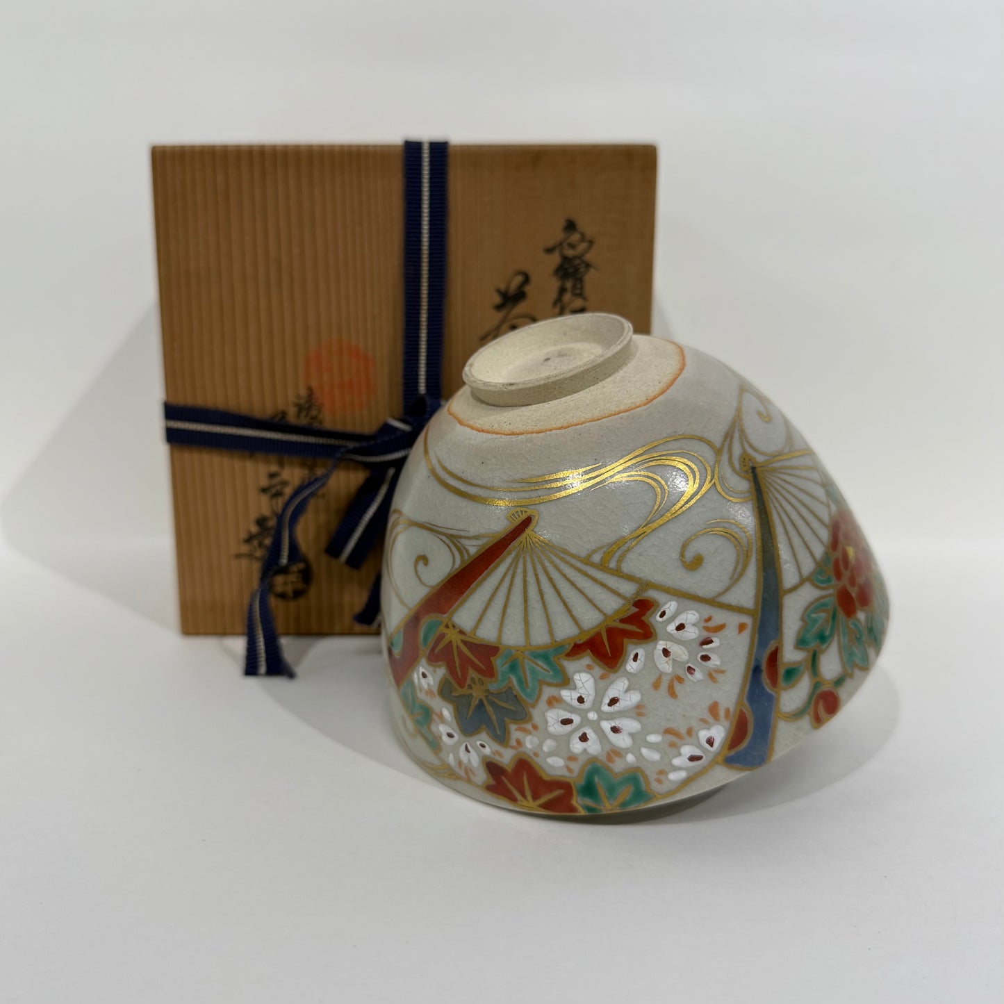 SBKTB122 色繪流水扇面茶碗