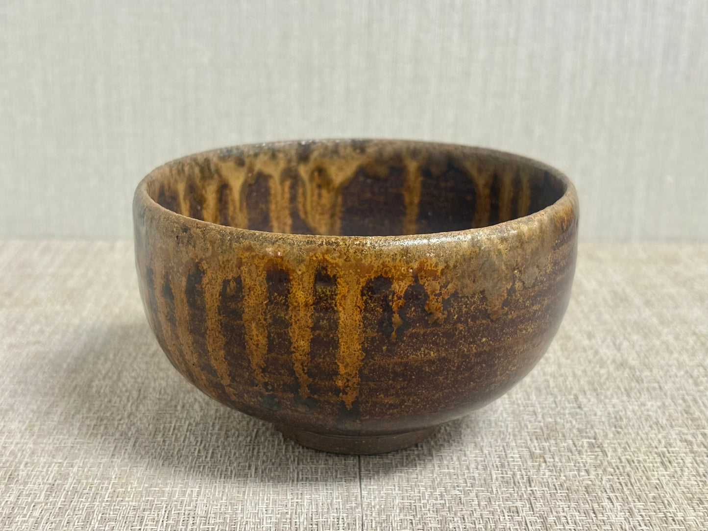 SBKTB167 作家品 丹波燒 窯変　茶碗 流軸 (保護箱付)