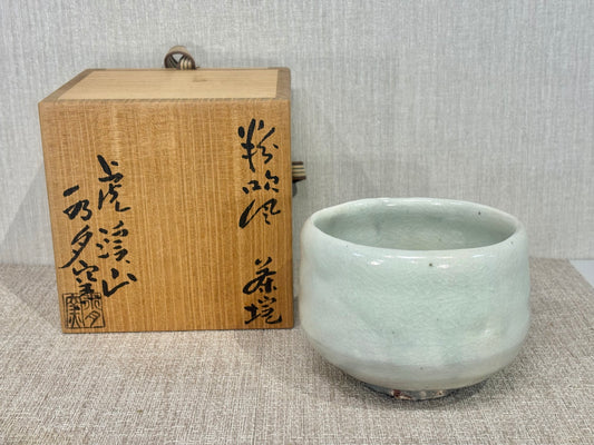 SBKTB170 虎渓山 粉吹風　白茶碗　水月窯造