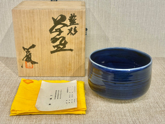 SBKTB193 加藤巌造　瑠璃彩　茶碗 藍彩