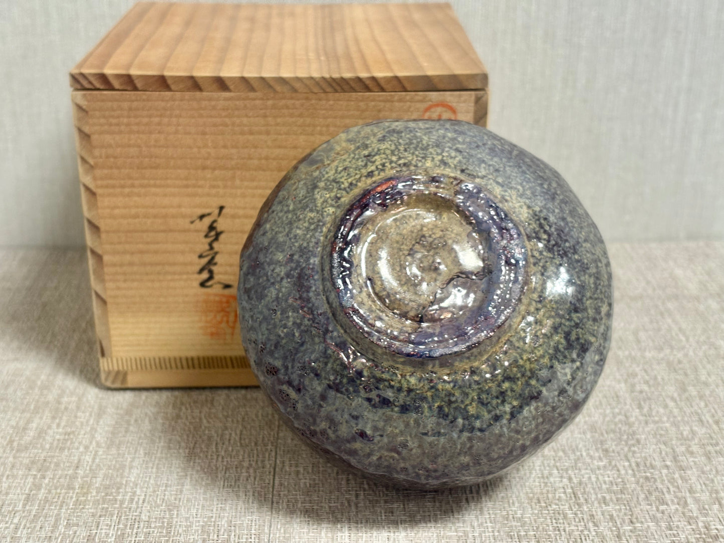SBKTB168 作家品 窯変　茶碗 金屬軸 (保護箱付)