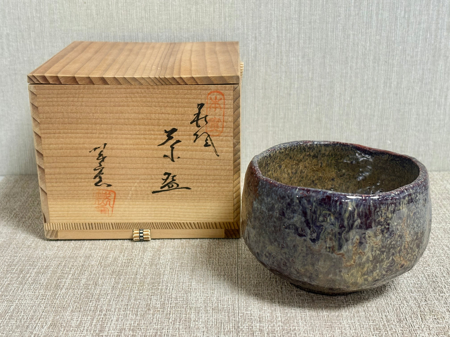SBKTB168 作家品 窯変　茶碗 金屬軸 (保護箱付)