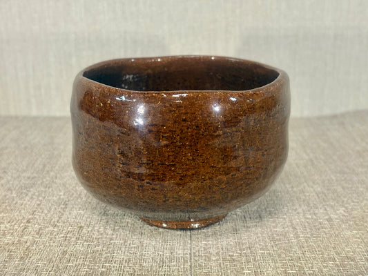 SBKTB172 大樋焼　中村長阿弥造　飴釉　茶碗