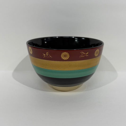 SBKTB51 京焼　色絵独楽文茶碗（箱付）