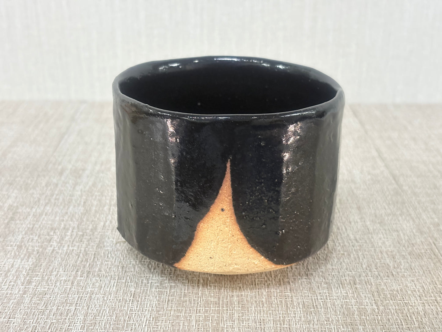 SBKTB165  香舟作 瀨戶黑 茶碗 小原木寫 信樂燒